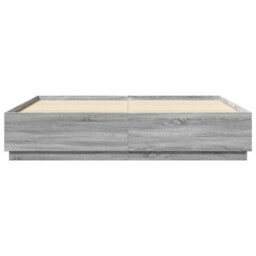 Berkfield Bed Frame With Led Without Mattress Grey Sonoma 180X200 Cm Super King - thumbnail 6