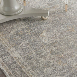 Silver Cream Luxurious Traditional Bordered Floral Rug Easy To Clean Living Room And Bedroom-300Cm X 381Cm - thumbnail 3