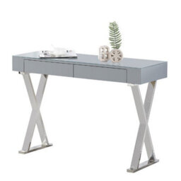 Furniture in Fashion Mayline Glass Top High Gloss Console Table In Grey - thumbnail 2