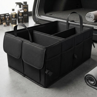 Heavy Duty Foldable Car Boot Organiser, Collapsible 2 In 1 Storage Box For Vehicle, Luggage & Shopping - image 1