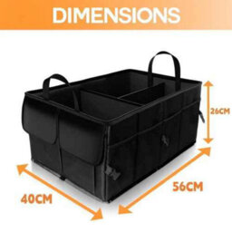 Heavy Duty Foldable Car Boot Organiser, Collapsible 2 In 1 Storage Box For Vehicle, Luggage & Shopping - thumbnail 4