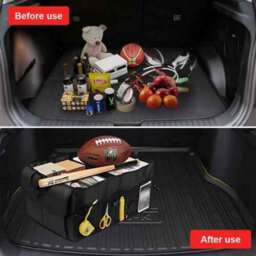 Heavy Duty Foldable Car Boot Organiser, Collapsible 2 In 1 Storage Box For Vehicle, Luggage & Shopping - thumbnail 5