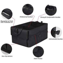 Heavy Duty Foldable Car Boot Organiser, Collapsible 2 In 1 Storage Box For Vehicle, Luggage & Shopping - thumbnail 7