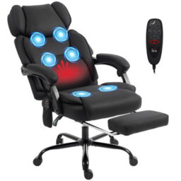 Massage Office Chair Heated Reclining Computer Chair With Wheels - thumbnail 1