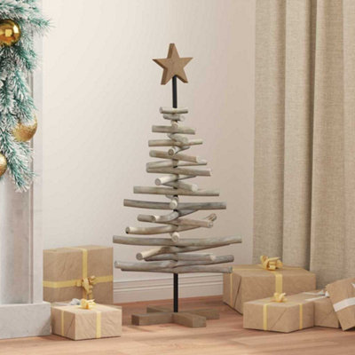 Vidaxl Christmas Tree With Stand Brown 90 Cm Solid Teak Wood - image 1