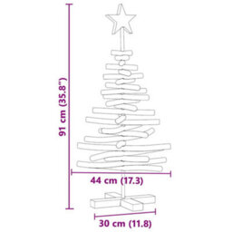 Vidaxl Christmas Tree With Stand Brown 90 Cm Solid Teak Wood - thumbnail 3