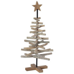 Vidaxl Christmas Tree With Stand Brown 90 Cm Solid Teak Wood - thumbnail 2