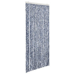 Vidaxl Insect Curtain Blue, White And Silver 90X220 Cm Chenille - thumbnail 2