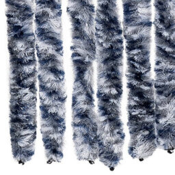 Vidaxl Insect Curtain Blue, White And Silver 90X220 Cm Chenille - thumbnail 5
