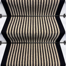 RainbowHome Stripe Quality Wool Stair Runner Loop Pile With 100% Black Cotton Border 50 600 - thumbnail 3