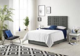 Somnior Beds Somnior Bliss Linen Grey 4Ft Memory Foam Divan Bed With Mattress & Headboard - Small Double - thumbnail 2