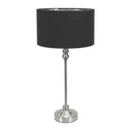 Valuelights Maggie Chrome Candlestick Table Lamp With Black And Chrome Inner Lamp Shade - thumbnail 2
