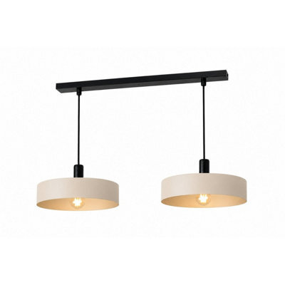 Luminosa Lighting Luminosa Latte Bar Pendant Ceiling Light Beige 2X E27 - image 1
