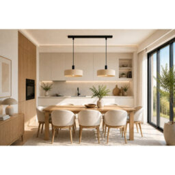 Luminosa Lighting Luminosa Latte Bar Pendant Ceiling Light Beige 2X E27 - thumbnail 5