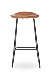 Orsina Black Frame Bar Stool With Wooden Seat, Kitchen Bar Stool With Footrest, Metal Bar Stool For Home - thumbnail 6