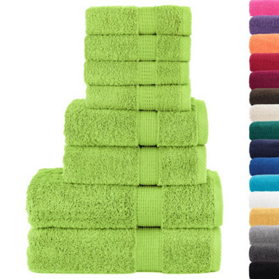 Berkfield Durable 8 Piece Premium Towel Set Solund Apple Green 600 Gsm