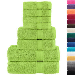 Berkfield Durable 8 Piece Premium Towel Set Solund Apple Green 600 Gsm