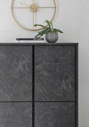 FurniComp LTD Furnicomp Glacia 4 Door 145Cm Black Marble Highboard - thumbnail 3