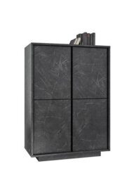 FurniComp LTD Furnicomp Glacia 4 Door 145Cm Black Marble Highboard - thumbnail 4