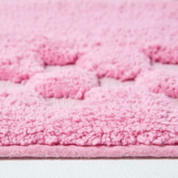 Homescapes Cotton Check Border Pink Bath Mat - thumbnail 3