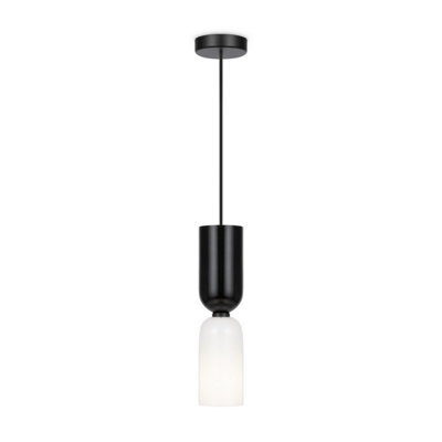 Luminosa Lighting Luminosa Memory Modern Slim Pendant Ceiling Light Black 1Xe14 White, Black Shade - image 1