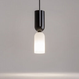 Luminosa Lighting Luminosa Memory Modern Slim Pendant Ceiling Light Black 1Xe14 White, Black Shade - thumbnail 4