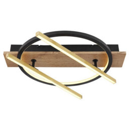 Luminosa Lighting Luminosa Beatrix 40Cm Integrated Led Semi Flush Ceiling Light Matt Black Single Ring Rotating Rods Led 3000K - thumbnail 3