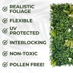 Artificial Plant Flower Living Wall Panels Realistic - Cliff Side - Indoor / Outdoor - 1M X 1M - Home, Garden, Office - thumbnail 3