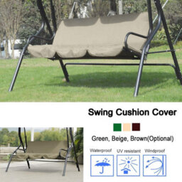 Swing Cushion Cover (Beige) For 3-Seater, Waterproof, Polyester, Garden, Outdoor Use, 150 X 50 10 Cm - thumbnail 2