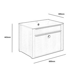 Exbury Sea Green Ash Wall-Mounted Vanity Unit & Basin Set (W)605mm (H)443mm - thumbnail 2
