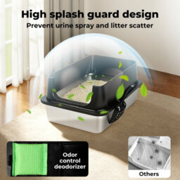 Skylos Cat Litter Box Stainless Steel Enclosed Toilet Tray Anti-Splashing - thumbnail 8