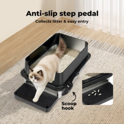 Skylos Cat Litter Box Stainless Steel Enclosed Toilet Tray Anti-Splashing - thumbnail 9
