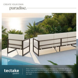 Tectake Garden Furniture Comosa - For 5 People, Xxl Padding, 1 Sofa, 2 Armchairs - Brown/beige - 1 - thumbnail 4