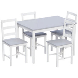 Lassic Vida Designs Yorkshire 4 Seater Dining Set, White & Grey - thumbnail 7