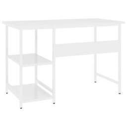 Berkfield Computer Desk White 105X55X72 Cm Mdf And Metal - thumbnail 5