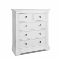 Statement Furniture Gainsborough White 2 Over 3 Chest Of Drawers With Crystal Handles - thumbnail 5