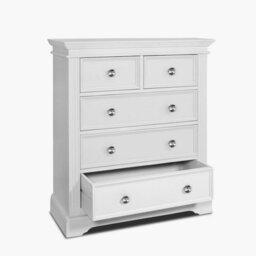 Statement Furniture Gainsborough White 2 Over 3 Chest Of Drawers With Crystal Handles - thumbnail 6