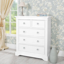 Statement Furniture Gainsborough White 2 Over 3 Chest Of Drawers With Crystal Handles - thumbnail 2