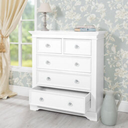 Statement Furniture Gainsborough White 2 Over 3 Chest Of Drawers With Crystal Handles - thumbnail 3