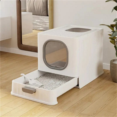 Extra Large Hooded Cat Litter Trays Fully Enclosed Anti-Splashing Cat Litter Box - image 1