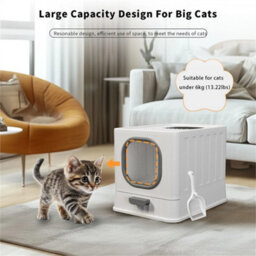 Extra Large Hooded Cat Litter Trays Fully Enclosed Anti-Splashing Cat Litter Box - thumbnail 6