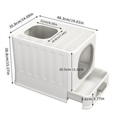 Extra Large Hooded Cat Litter Trays Fully Enclosed Anti-Splashing Cat Litter Box - thumbnail 2