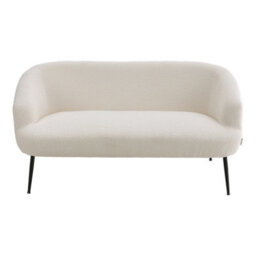 Living And Home Modern White Teddy Fleece 2-Seater Sofa With 2 Scatter Cushions - thumbnail 4