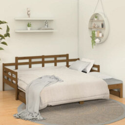 Vidaxl Pull-Out Day Bed Without Mattress Honey Brown 2X(90X190) Cm - thumbnail 4