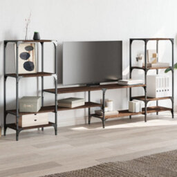 Walplus Tv Cabinet Brown Oak 206.5X28.5X95 Cm Engineered Wood - thumbnail 3