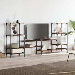 Walplus Tv Cabinet Brown Oak 206.5X28.5X95 Cm Engineered Wood - thumbnail 4