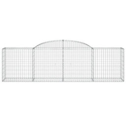 Berkfield Durable Arched Gabion Baskets 7 Pcs 300X50X80/100 Cm Galvanised Iron - thumbnail 4