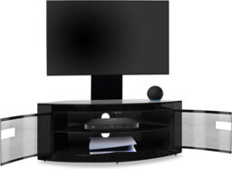 "Homeology Pangea Gloss Black Beam-Thru Curved True-Corner 32""-50"" Tv Cabinet With Mounting Arm" - thumbnail 7