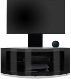 "Homeology Pangea Gloss Black Beam-Thru Curved True-Corner 32""-50"" Tv Cabinet With Mounting Arm" - thumbnail 4