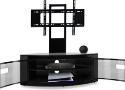 "Homeology Pangea Gloss Black Beam-Thru Curved True-Corner 32""-50"" Tv Cabinet With Mounting Arm" - thumbnail 8